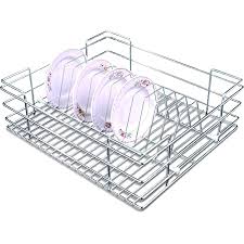 Delins Stainless Steel Rectangular Plate Holder Kitchen Storage Organiser