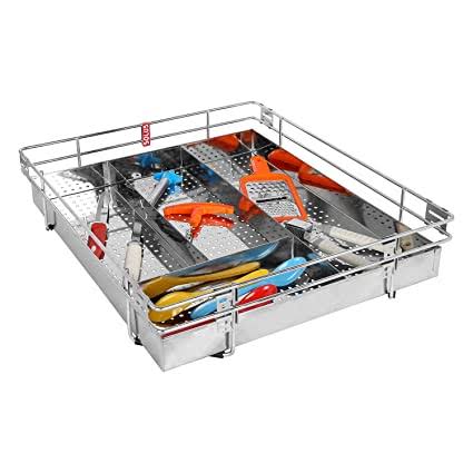 Aerovel Stainless Steel Rectangular Basket Kitchen Storage Organiser 03
