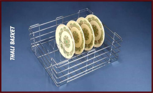 Stainless Steel Rectangular Basket Kitchen Storage Organiser 1 8 x 20 x 15 mm
