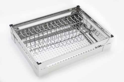 Stainless Steel Rectangular Basket Kitchen Storage Organiser 2 8 x 20 x 15 mm