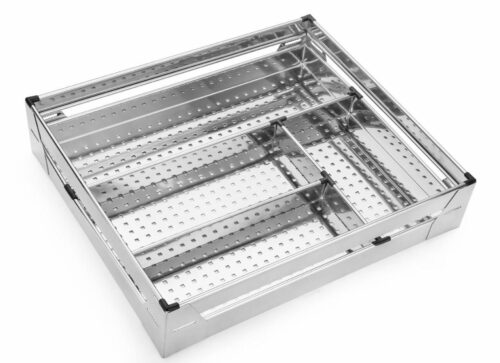 Steel-on Stainless Steel Rectangular Basket Kitchen Storage Organiser 04