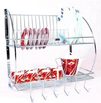 Stainless Steel Rectangular Plate Holder, Cup Holder Kitchen Storage Organiser