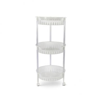 Polyset Polypropylene Round Kitchen Trolley Organizer Kitchen Storage Organiser