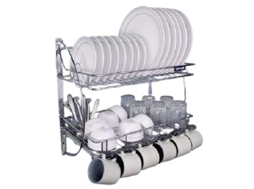 Stainless Steel Rectangular, Square Plate Holder, Cup Holder Kitchen Storage Organiser