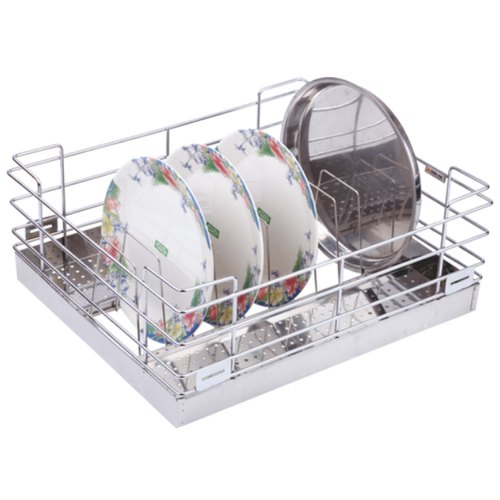 SCORAPIO Stainless Steel Rectangular Plate Holder Kitchen Storage Organiser 2