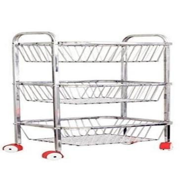 Stainless Steel Rectangular Basket Kitchen Storage Organiser 3 x 2 ft