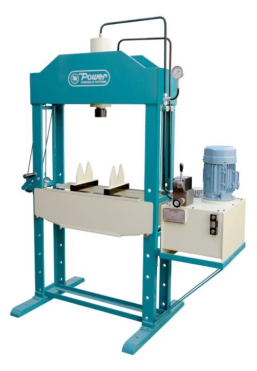 POWER 40 ton Power Operated 200 mm H Frame Hydraulic Press 950 x 375 mm