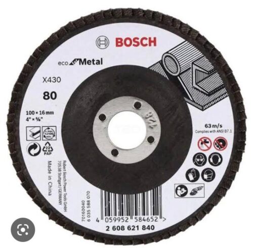 BOSCH 4 inch Flap Discs 2608621840 80 Grit 100 mm