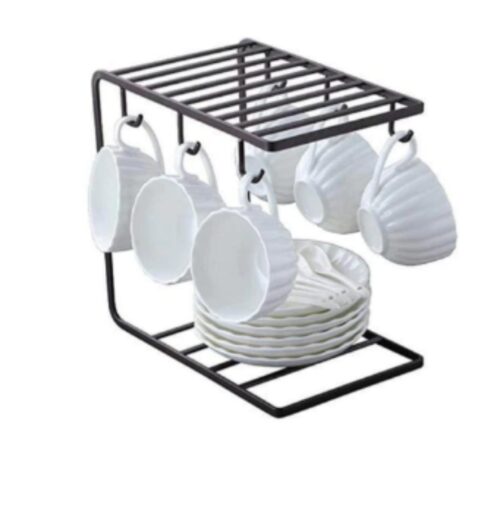 Kitchen Creations Stainless Steel Rectangular Cup Holder Kitchen Storage Organiser 8 x 20 x 15 inch