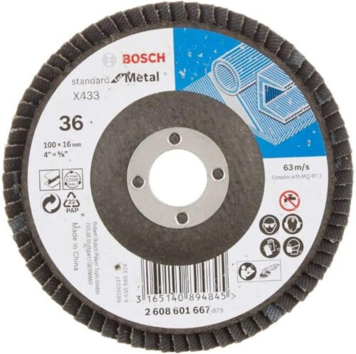 BOSCH 4 inch Flap Discs X433 60 Grit 16 mm