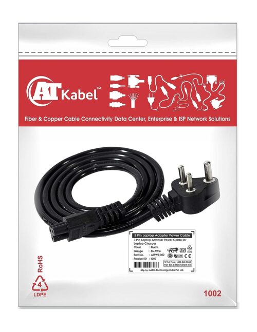 ATKabel Power Cord 3 Pin Laptop Power Cable 1 m 3.5 A