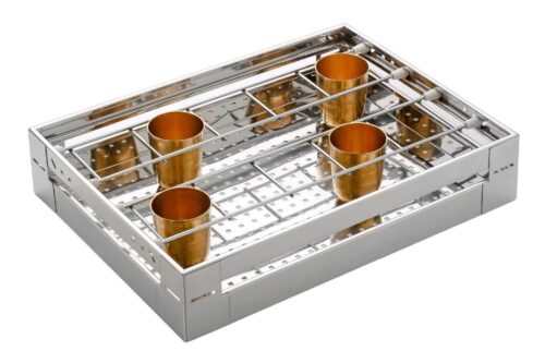 RARA Stainless Steel Rectangular Basket Kitchen Storage Organiser 10 x 22 x 17 mm