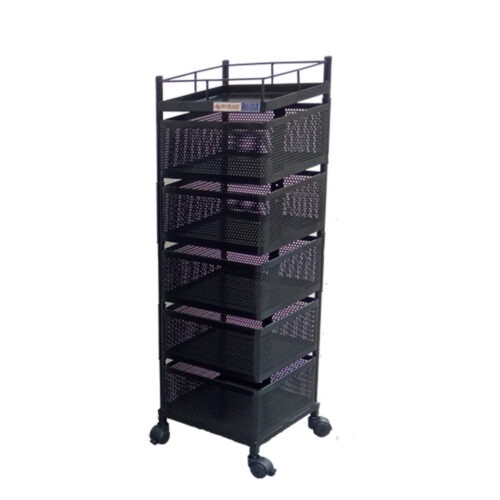 Steel 5 Shelves Vegetable Rack Trolley 33 x 33 x 110 cm