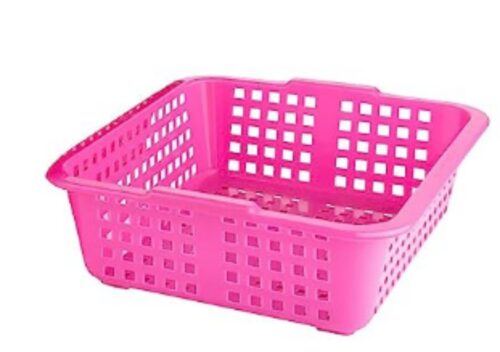 Atevon Plastic Rectangular Basket Kitchen Storage Organiser 50 x 50 x 50 mm