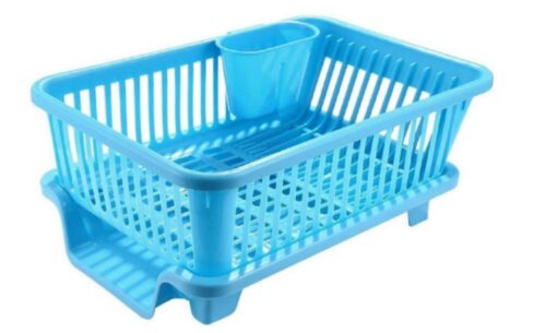 Atevon Plastic Rectangular Basket Kitchen Storage Organiser 30 x 44 x 13 cm