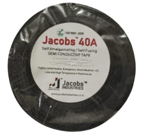 Jacobs 4.5 m Non Adhesive Electrical Semi Conducting Tape 38 mm Black 0.76 mm