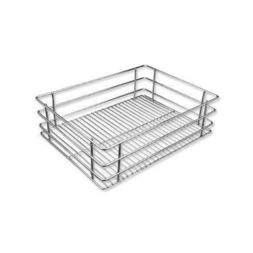 Ebco Stainless Steel Rectangular Basket Kitchen Storage Organiser 10 x 30 x 25 inch
