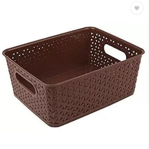 Megadeals Plastic Rectangular Basket Kitchen Storage Organiser 22 x 29 x 12 cm
