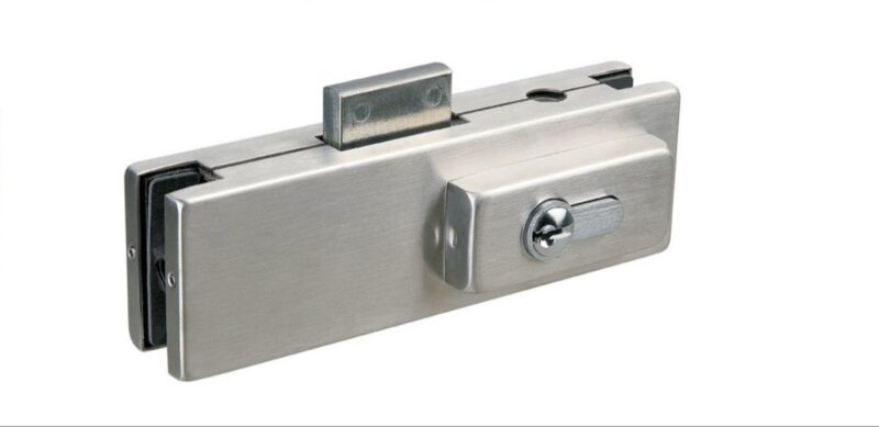 17240-9760_image_0.jpg IRONMONGERS Glass Door Patch Fitting Bottom Patch Lock PT-03 1553 Aluminium Alloy
