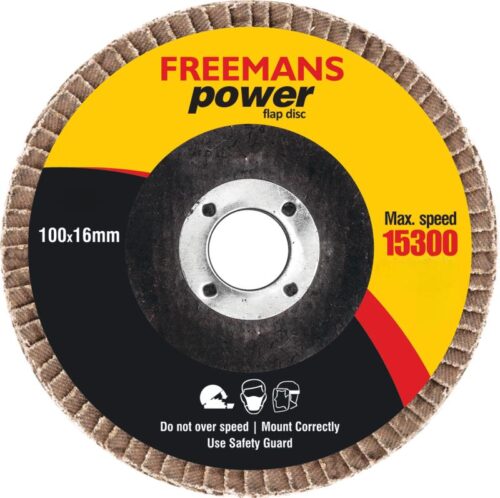 FREEMANS 100 x 16 mm Flap Discs FD100-60 A60 16 mm