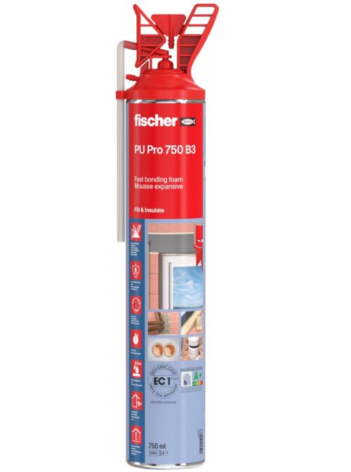 Fischer PU 750 B3 E Polyurethane Construction Foam 750 mL
