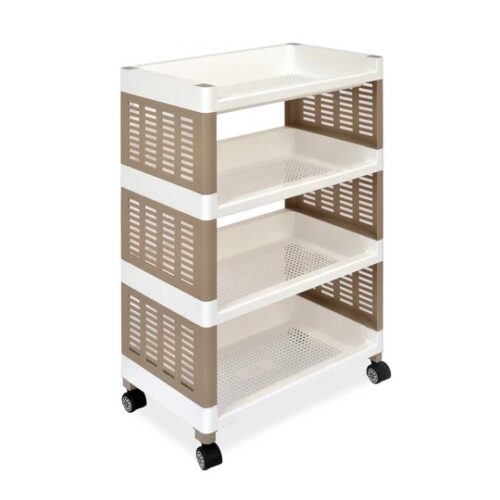 Nilkamal Plastic 4 Shelves Vegetable Rack Trolley 460 x 300 x 780 mm