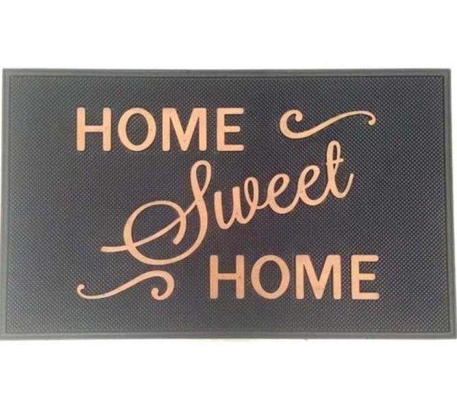 Rectangular Rubber Pin Mat Doormat 9.6 x 12 Inch  Black