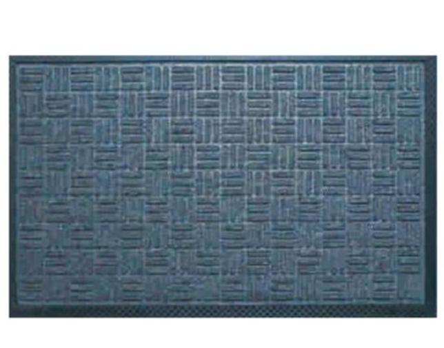 Rectangular Polypropylene Designer Doormat 15 x 30 Inch  Blue