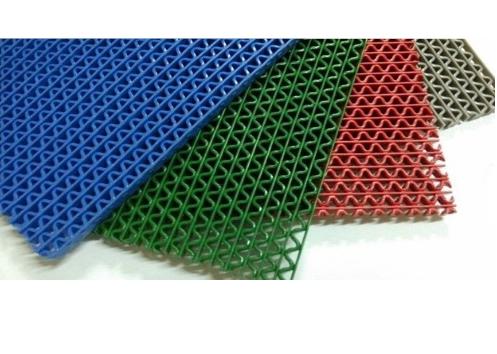 Rectangular Plastic Antislip Doormat 16''X27'' Blue