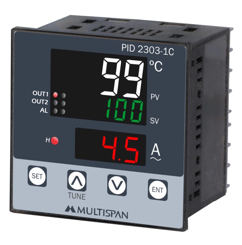 16124-1947_image_0.jpg Multispan PID 2303-1C/3C Temperature Controller J(0°Cto400°C) K (0°Cto500°C)
