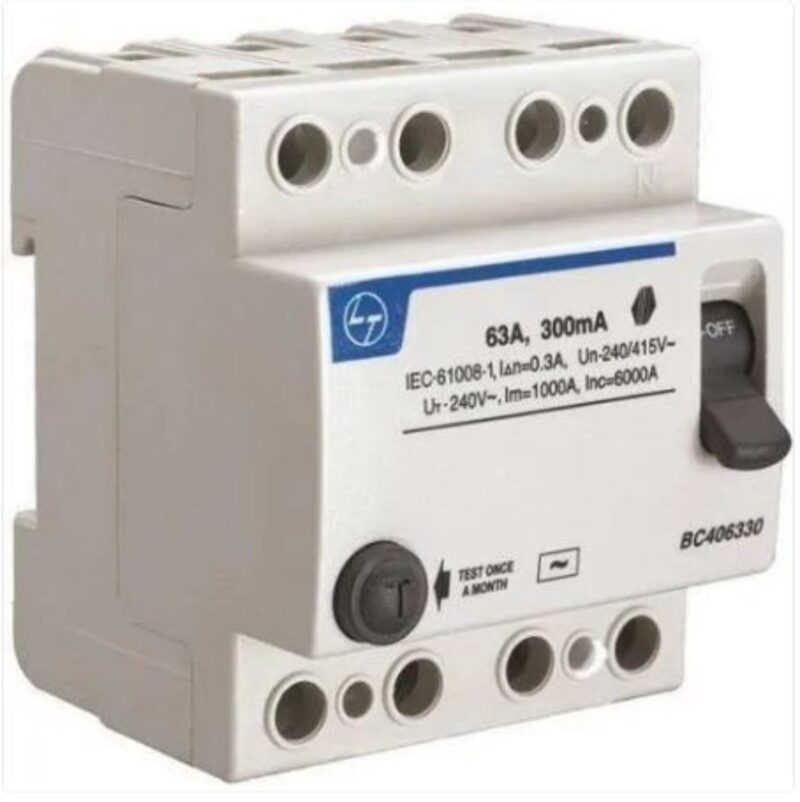 16198-655_image_0.jpg L&T 63 A Four Pole 300 mA RCCB