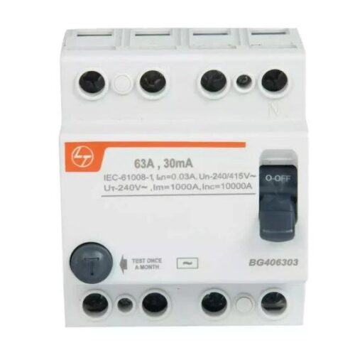 L&T 63 A Four Pole 30 mA RCCB