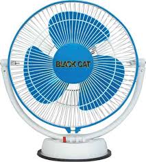 15877-13_image_0.jpg Black Cat 300 mm 3 Blades White and Blue Table Fan
