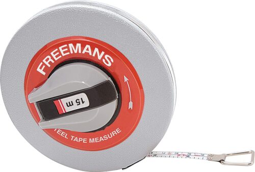 16004-7903_image_0.jpg FREEMANS 13 mm Steel Measuring Tapes Leatherette 10 m Grey