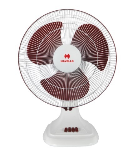 HAVELLS Accelero HS 400 mm 3 Blades White and Red Table Fan