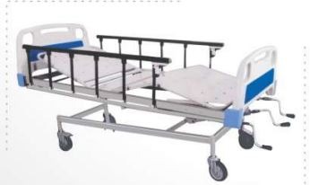 16047-977_image_0.jpg OM Medicare OM-106 Mechanical Fixed Height 3 KEY ICU Bed M.S Tube 210Lx90Wx60H CM