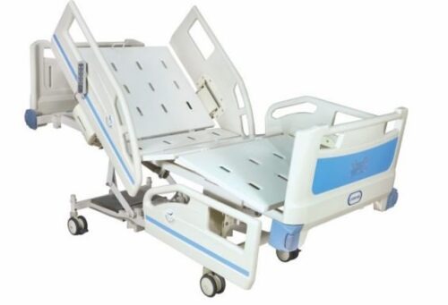 16073-293_image_0.jpg Maxcare 1003 Motorised ICU Bed SS with CRCA base L-2200xW-1020xH 450-750 mm