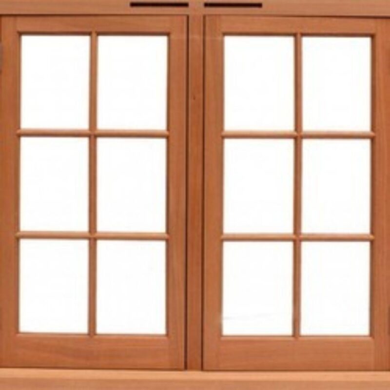 Double Leaf Wood Window Frame 400 x 1600 mm