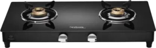 Hindware Armo PLUS GL AI BLK Black 3 Burners Glass Cooktop