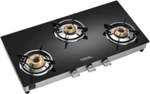 Hindware Armo PLUS GL Black 3 Burners Glass Cooktop
