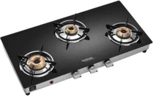 16353-609_image_0.jpg Hindware Armo PLUS GL AI Black 3 Burners Glass Cooktop