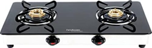 Hindware Emineo Black 2 Burners Glass Cooktop