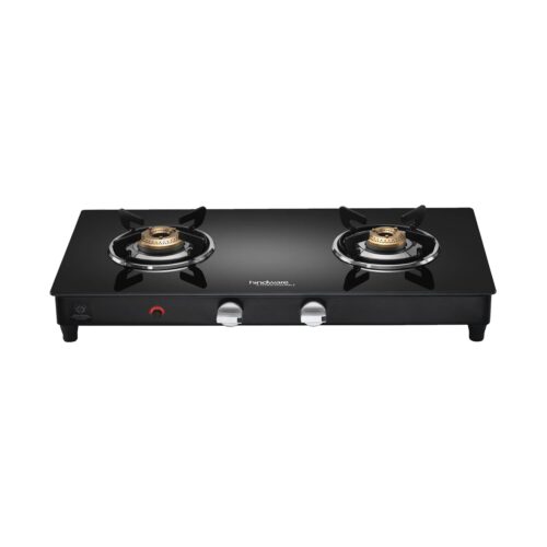 Hindware Emineo AI Black 2 Burners Glass Cooktop