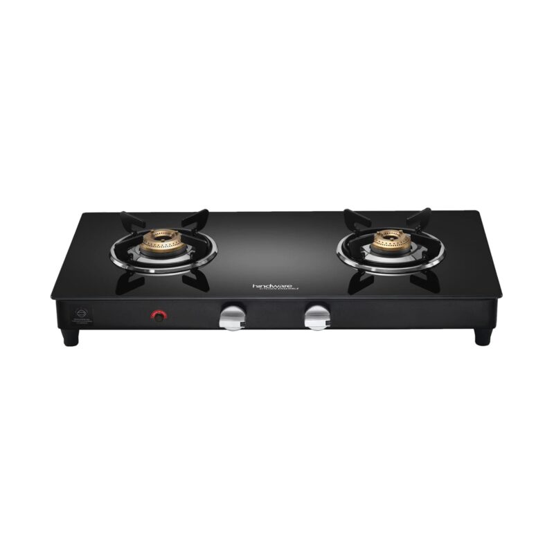 Hindware Emineo AI Black 2 Burners Glass Cooktop