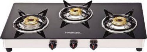 Hindware Emineo Black 3 Burners Glass Cooktop
