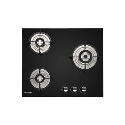 16353-636_image_0.jpg Hindware Aster 60 Gas Hob Black 3 Burners Glass Cooktop
