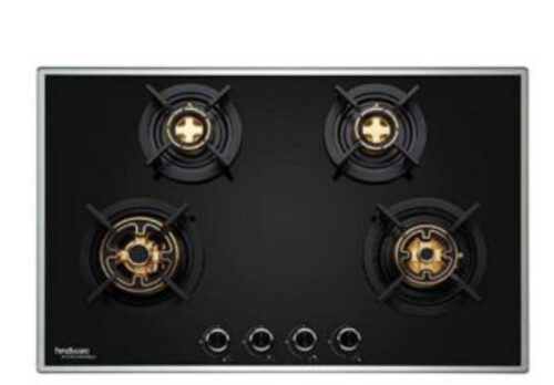 Hindware Rosia 76 Sleektop Hob Black 4 Burners Glass Cooktop