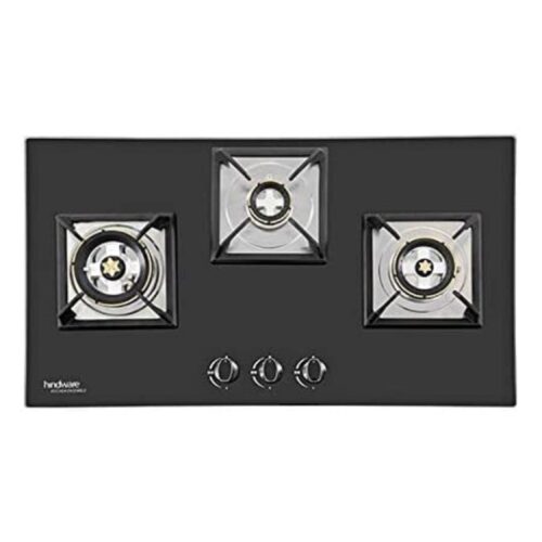 16353-639_image_0.jpg Hindware Rosia 76 Sleektop Hob Black 3 Burners Glass Cooktop