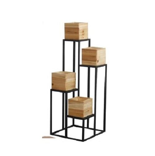 16358-429_image_0.jpg Metal Stand Planter Black and Brown