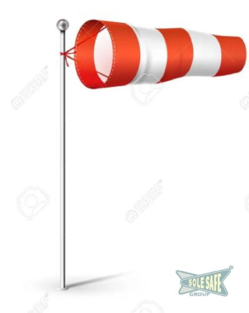 SOLESAFE Wind Sock MS  and Polyester 6 ft Red & White